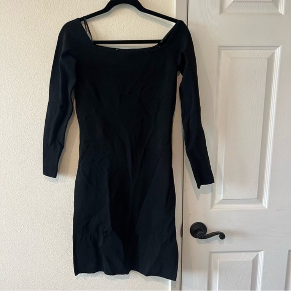 Elizabeth and James Boat Neck Black Mini Dress Size Medium NWOT